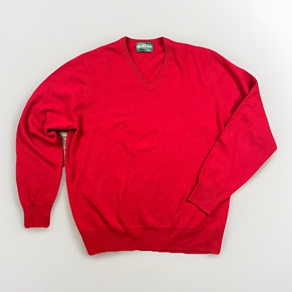 Alan Paine Other - Alan Paine England Sweater Sz Large Red 100% Cashmere Knit V-Neck UK 44 / EU 52